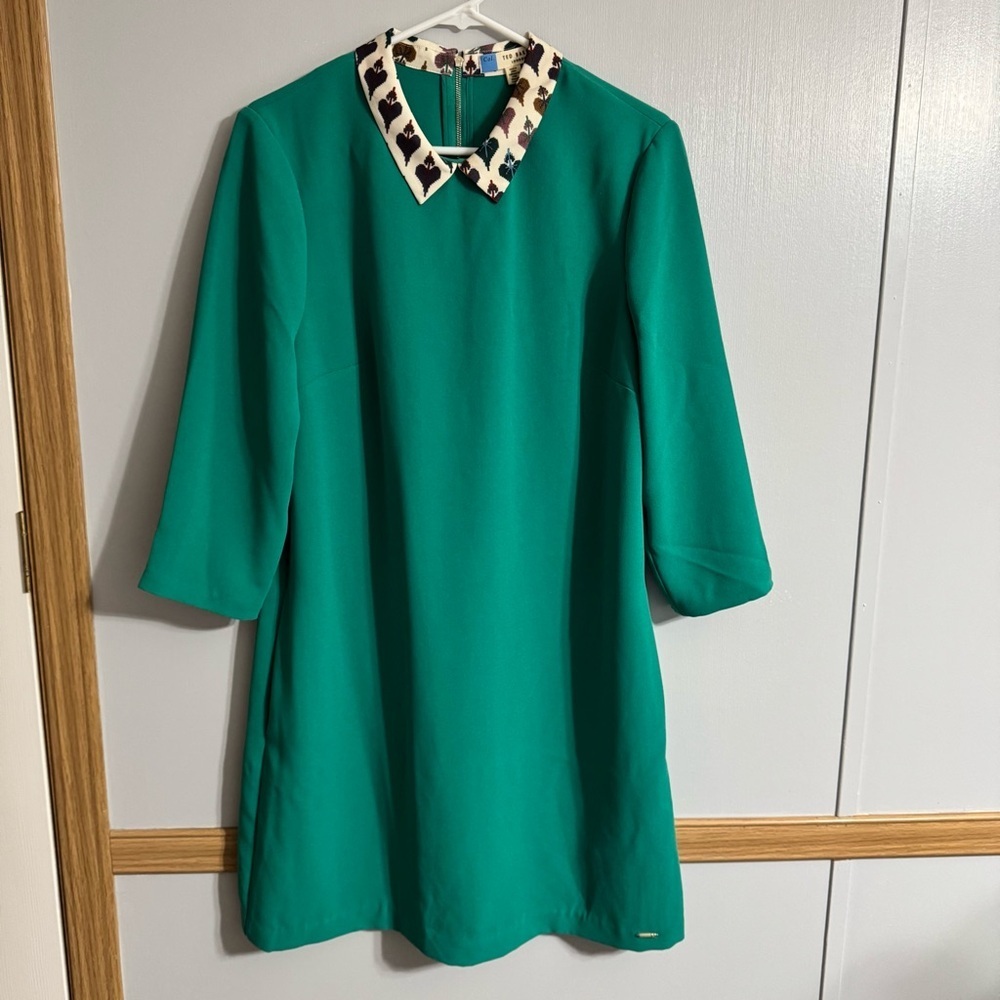 Ted‎ Baker London Casual Shift Dress in Jade Green Size 4